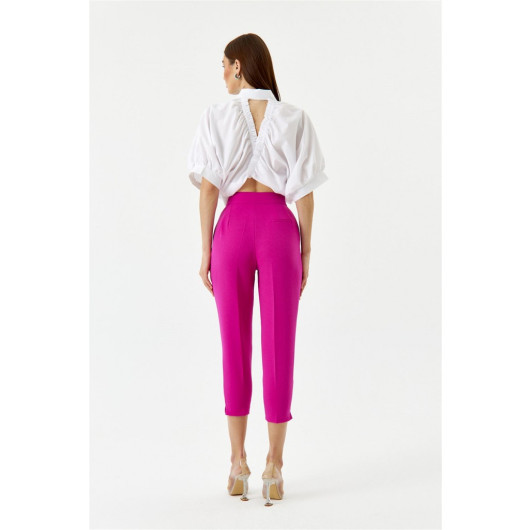 Carrot Fit Dark Pink Women's Trousers