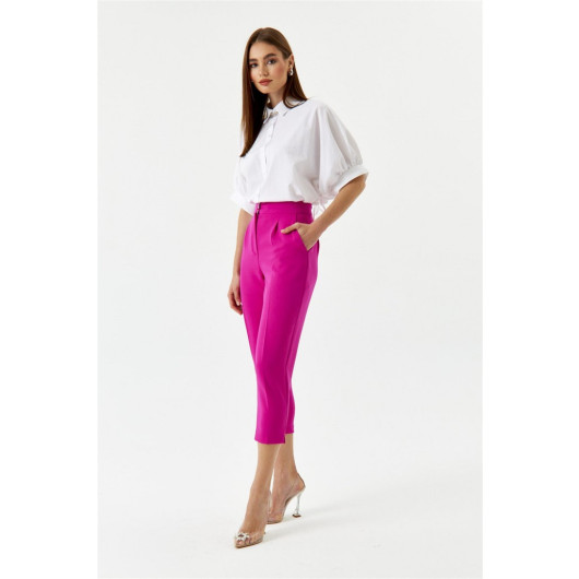 Carrot Fit Dark Pink Women's Trousers