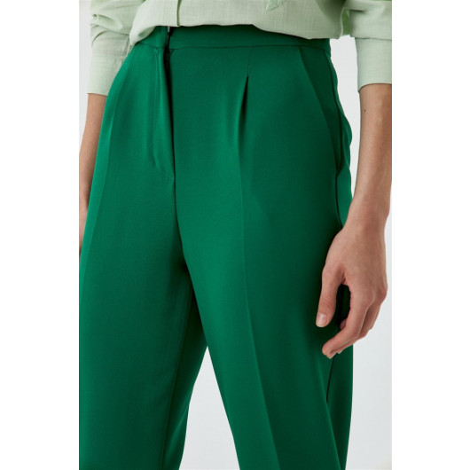 Carrot Fit Dark Green Women's Trousers