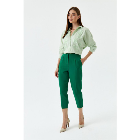 Carrot Fit Dark Green Women's Trousers