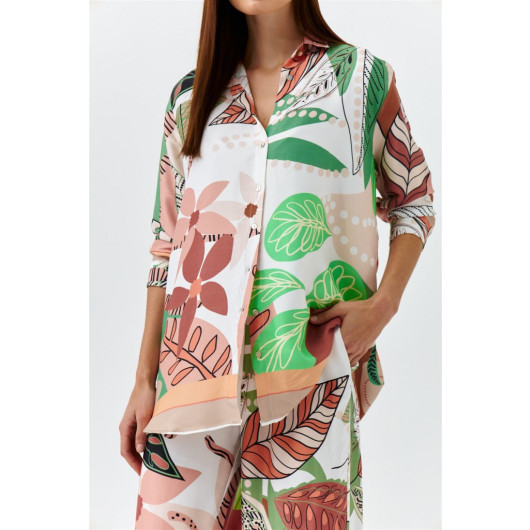 Floral Patterned Shirt Pants Rose Dry Women's Suit
