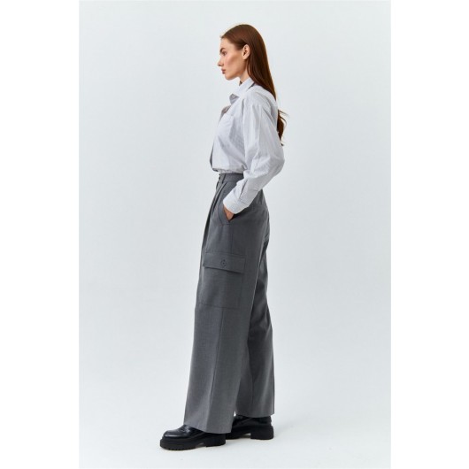 Gray Cargo Pants For Women