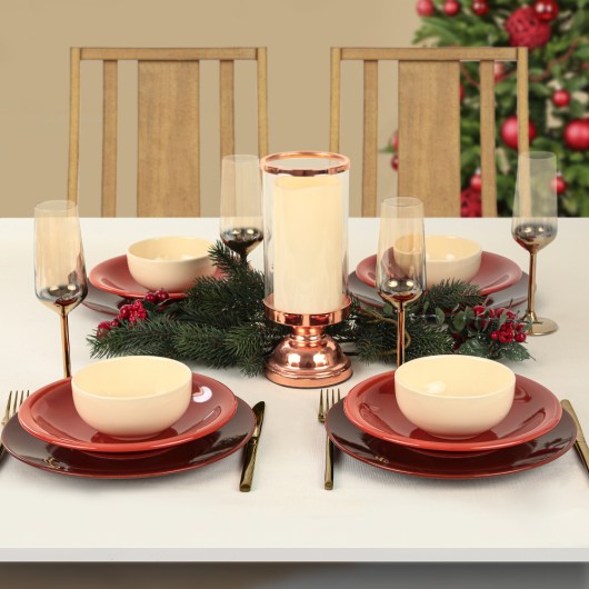 Brown Gradient 12 Pieces Dinnerware Set For 4 Persons - 609 Ege