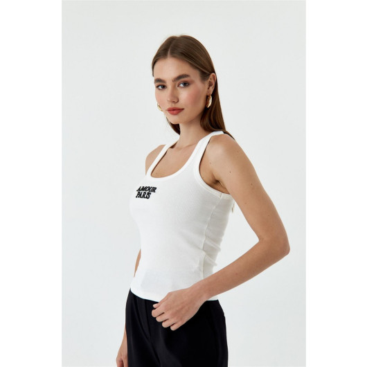 Corded Basic Embroidered Ecru Women's Athlete
