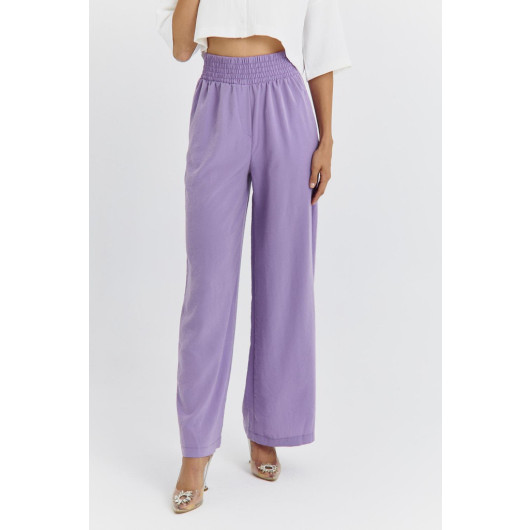Wide Leg Flowy Lilac Women's Trousers