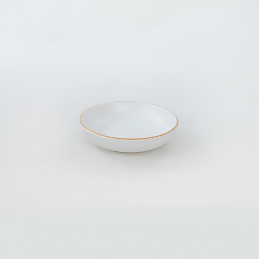 Dish For Nuts / Sauce In The Form Of Rings, White Color, With Golden Stripes, 13 Cm, 6 Pieces
