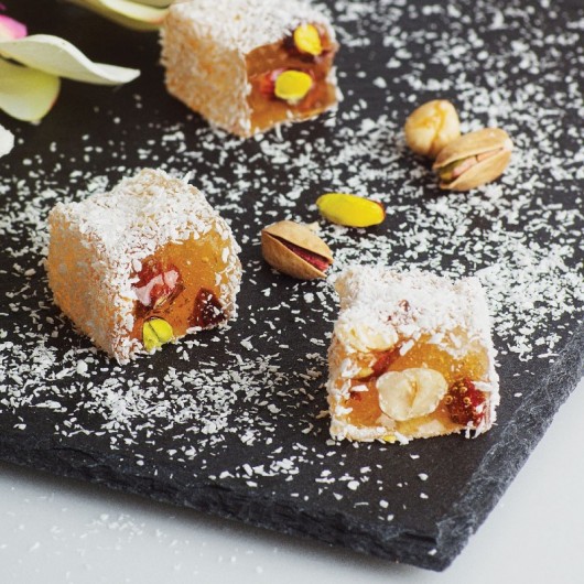 Coconut Coated Turkish Delight With Mixed Cookies 125G