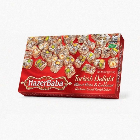 Coconut Coated Turkish Delight With Mixed Cookies 350 G