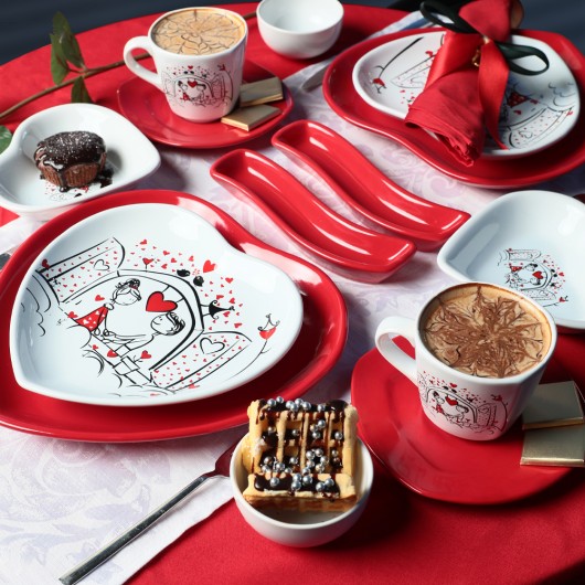 Arbitrary Love Breakfast Set 14 Pieces For 2 People