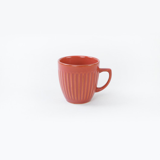 12 Pieces Coral Striped Coffee Cups Set For 6 Persons