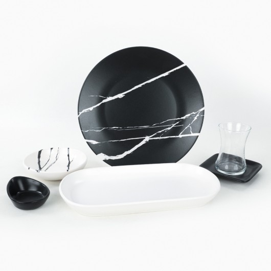Marble Breakfast Set 22 Pieces For 4 Persons - 17950/51