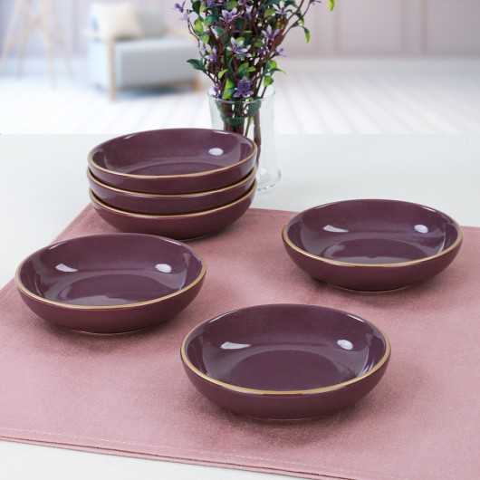 Dish For Nuts / Sauce In The Form Of Rings, Purple Color, 13 Cm, 6 Pieces