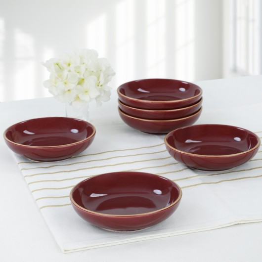 Dish For Nuts / Sauce In The Form Of Rings Red Plum Color 13 Cm 6 Pieces