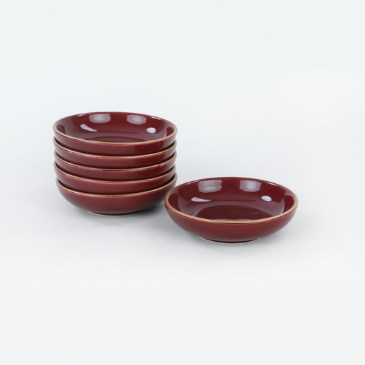 Dish For Nuts / Sauce In The Form Of Rings Red Plum Color 13 Cm 6 Pieces