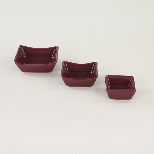 Dish For Nuts / Sauce 8/10/12 Cm 6 Pieces Plum Red Sandal