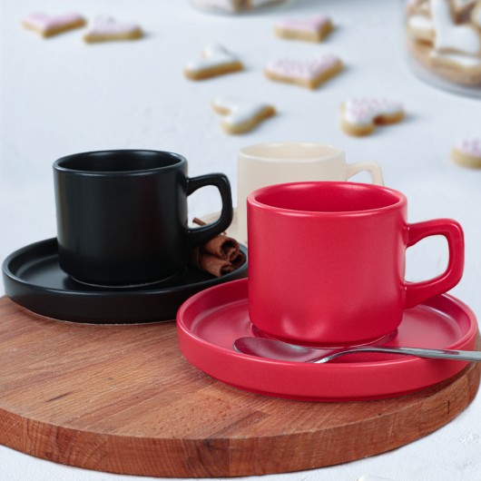 Matte / Matte 12 Pieces Stackable Tea Cups/Disposable Teacups 12 Pieces Set - 950/975