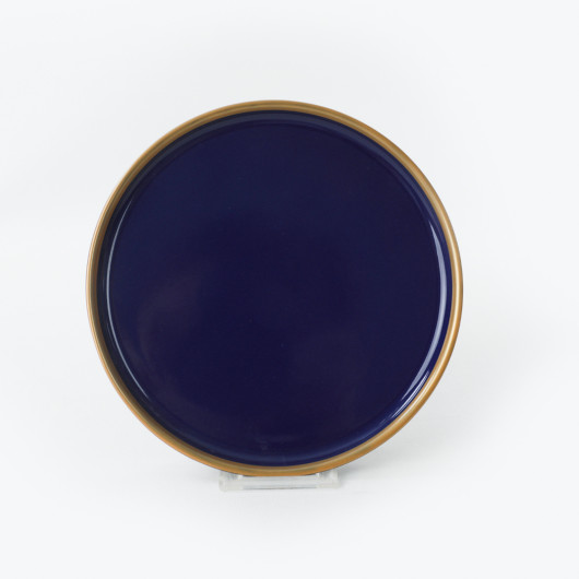 Cake Plate Cobalt Blue-Golden Color 22 Cm 6 Pieces Nordic