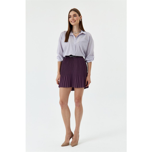 Oversize Long Sleeve Lilac Women's Shirt