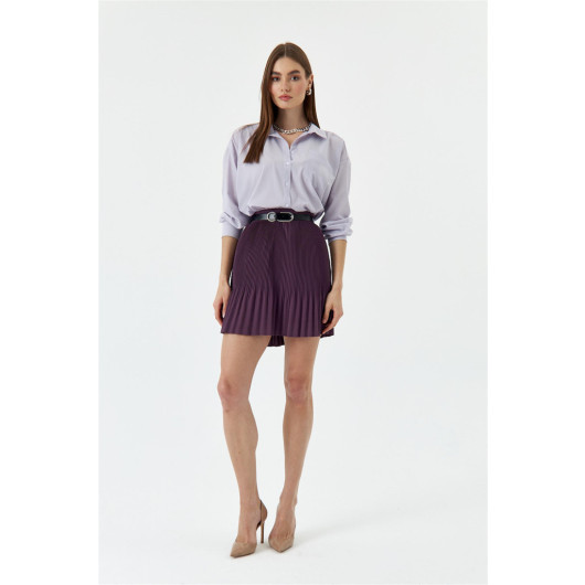 Oversize Long Sleeve Lilac Women's Shirt