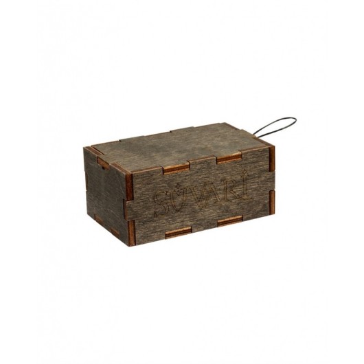 Black Motif Round Cufflinks With Special Wooden Box