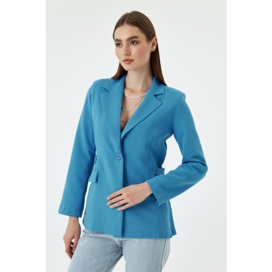 Low Back Blazer Blue Women's Jacket