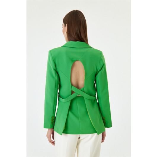 Low Back Blazer Green Women's Jacket