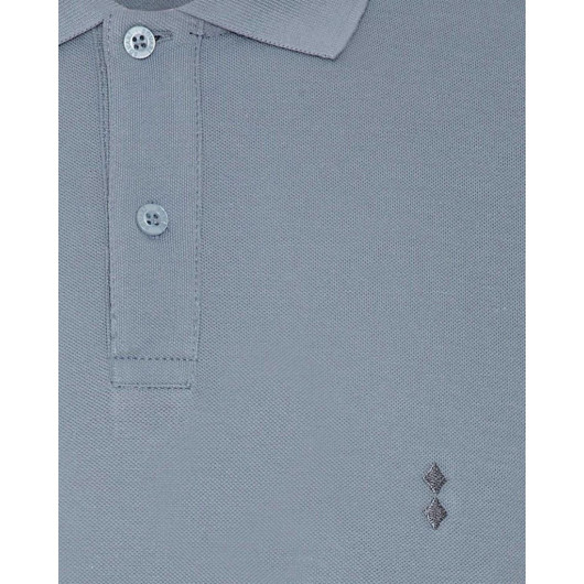 Süvari 100% Cotton Slim Fit Polo Neck Gray Men's T-Shirt