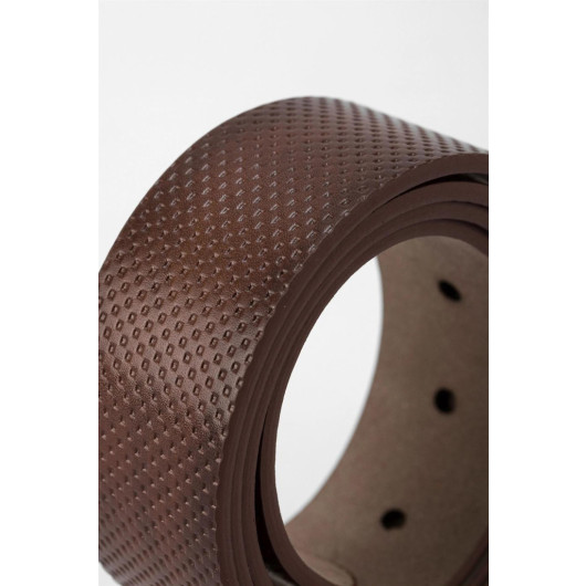 4Cm Casual Brown Leather Belt