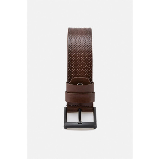 4Cm Casual Brown Leather Belt