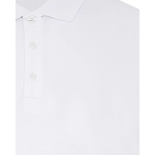 Men's Oversize T-Shirt, White Polo Collar, Süvari