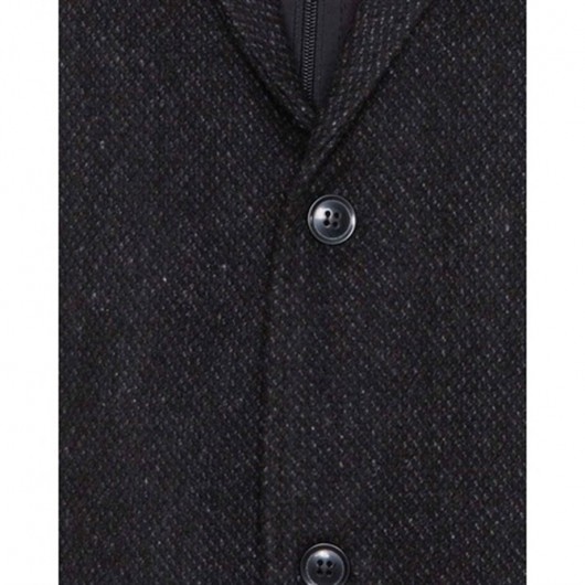 Süvari Gray Slim Fit Mono Collar Wool Sweater