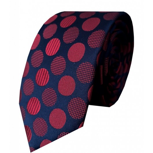 Horseman Patterned Hand Made Claret Red Tie