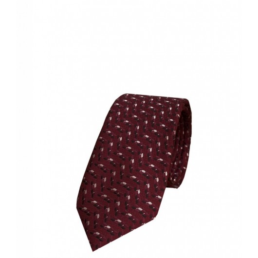 Horseman Patterned Hand Made Red Tie