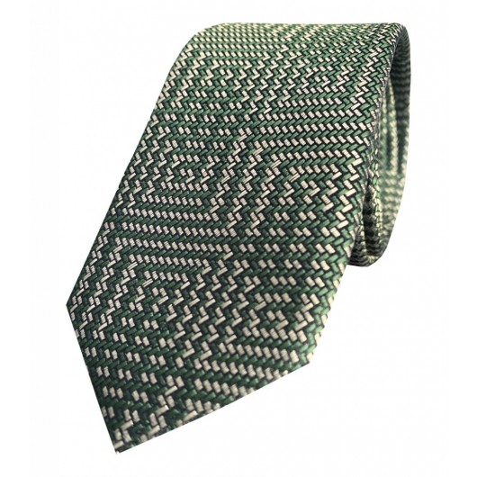 ربطة عنق /كرافات منقوشة يدويًا لون اخضر Süvari