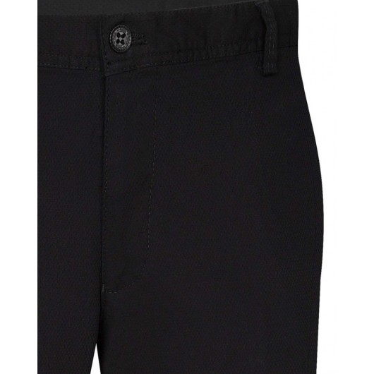 Süvari Comfortable Fit Plus Size Black Men's Trousers