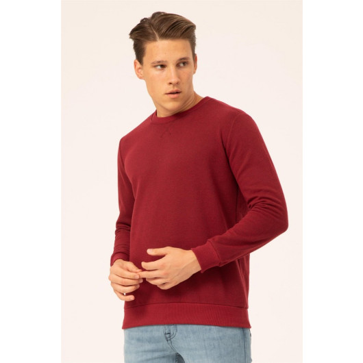 Comfortable Fit O-Neck Sweatshirt Red Men's Sweatshirt