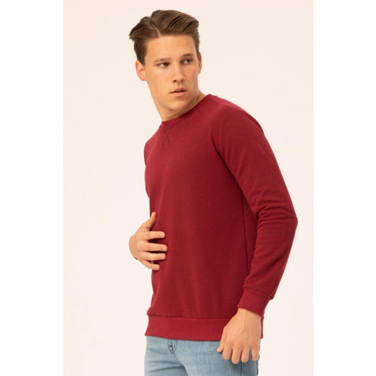 Comfortable Fit O-Neck Sweatshirt Red Men's Sweatshirt