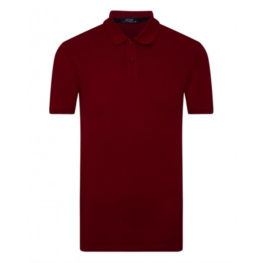 Süvari Comfortable Fit Polo Neck Claret Red Men's T-Shirt