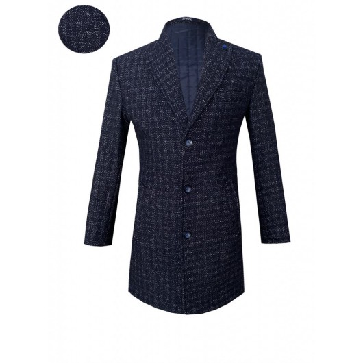 Cavalry Pointed Collar Navy Blue Coat