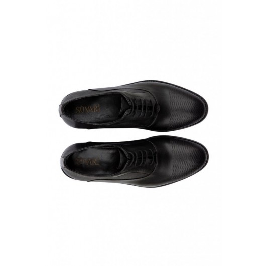 حذاء  جلد أسود مناسب للاستخدام اليومي Süvari̇