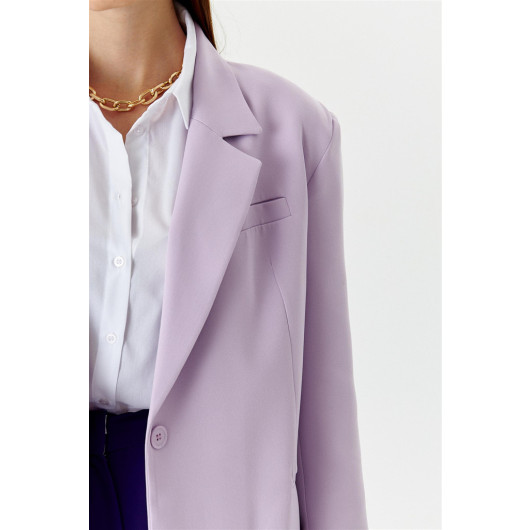 One Button Blazer Lilac Women's Jacket
