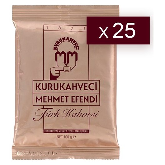 The Famous Mehmet Efendi Turkish Coffee 100 Grams X 25 Envelopes