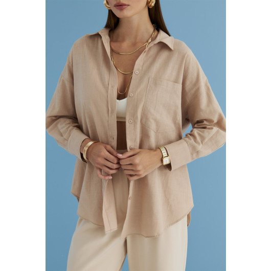 Long Sleeve Linen Mink Women's Shirt