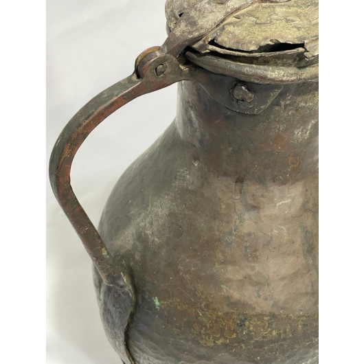1850 Hand-Engraved Copper Bucket / Copper Antiques