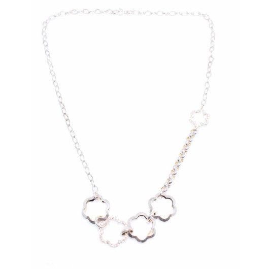 925 Sterling Silver 4 Flower Necklace