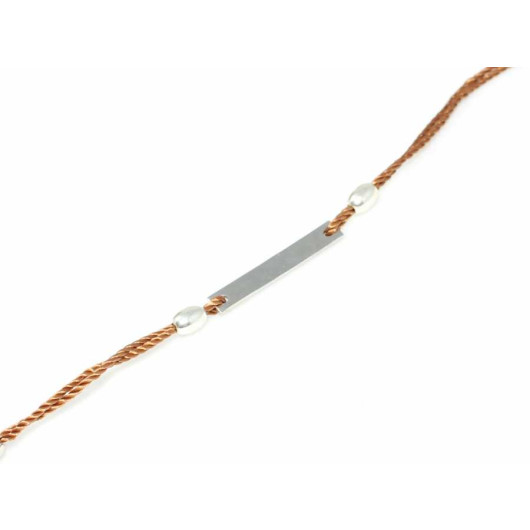 925 Sterling Silver Rope Plate Bracelet, White