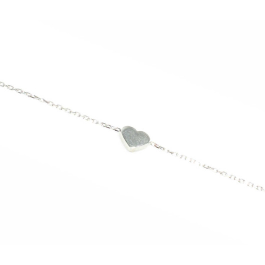 925 Sterling Silver Heart Bracelet, White