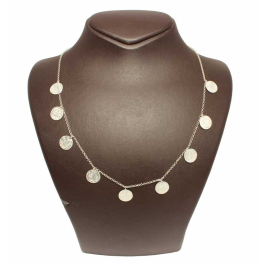 925 Sterling Silver Coined Tugra Necklace