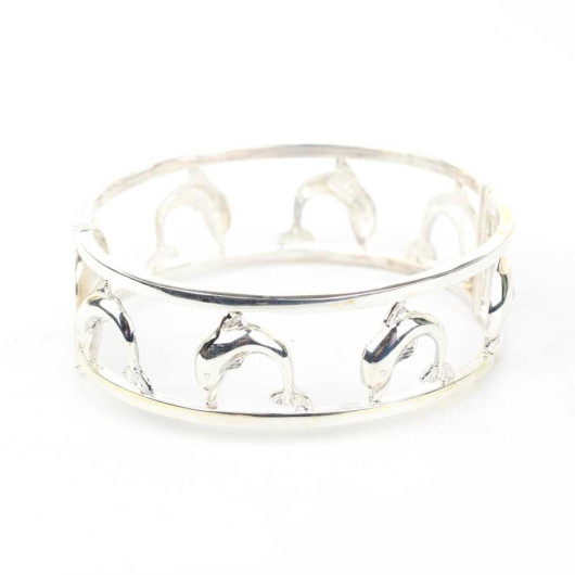 925 Sterling Silver Women's Bracelet With Dolphin Pattern