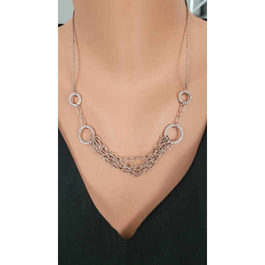 925 Sterling Silver Stone Chain Necklace